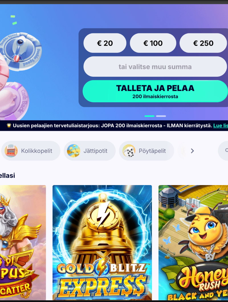 Casino Friday 200 ilmaiskierrosta ilman kierrätystä tervetuliaistarjous