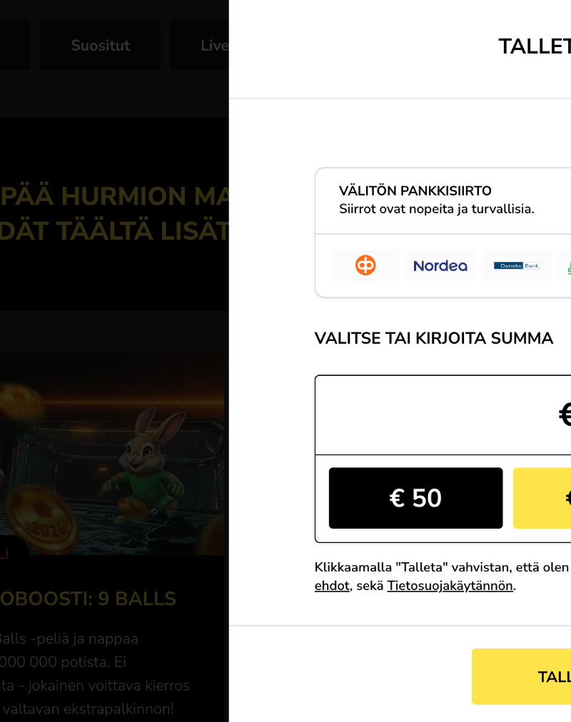 Hurmio talletus pankkisiirto Nordea Danske Pankki Säästöpankki POP OmaSp