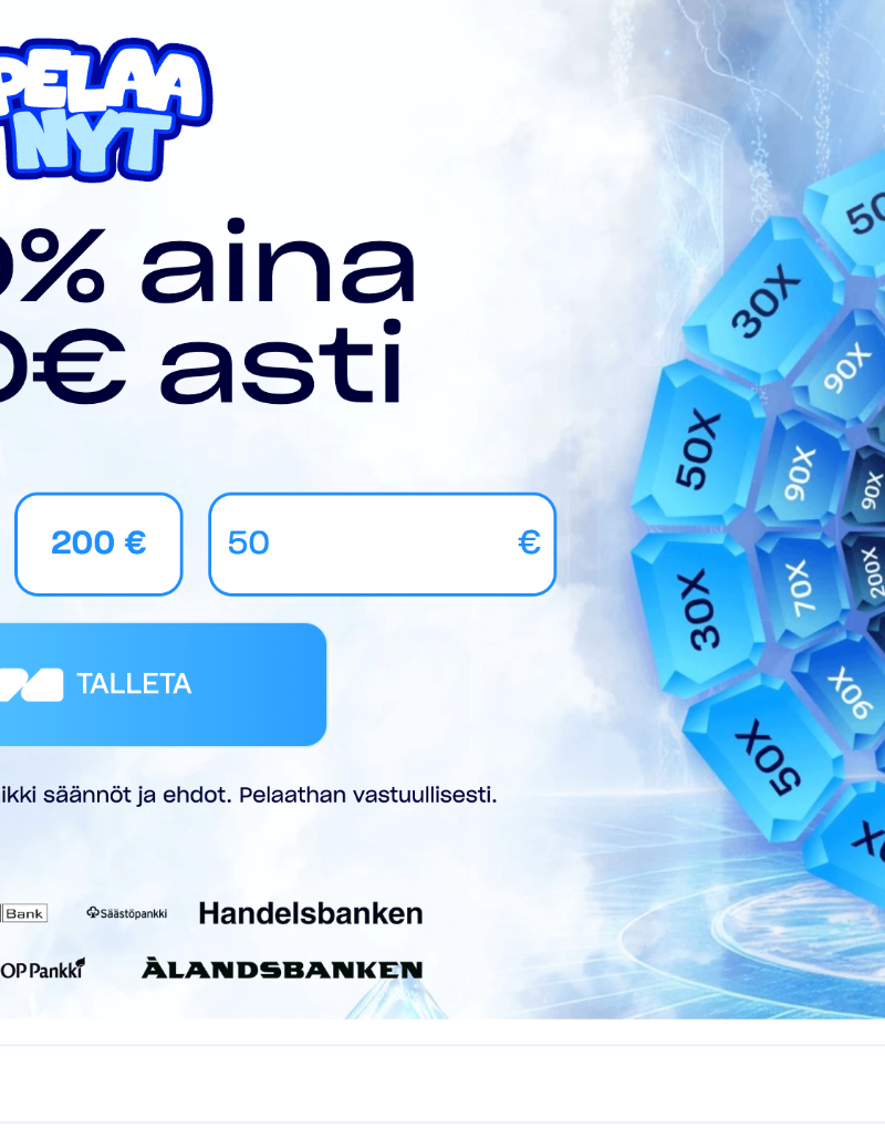 PelaaNyt kasino 100% bonus 100 euroa 5000 euron pyörä